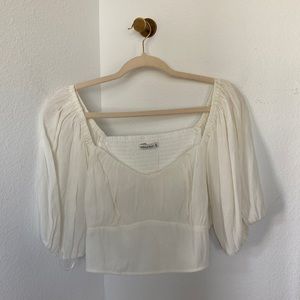 White Abercrombie Crop Blouse